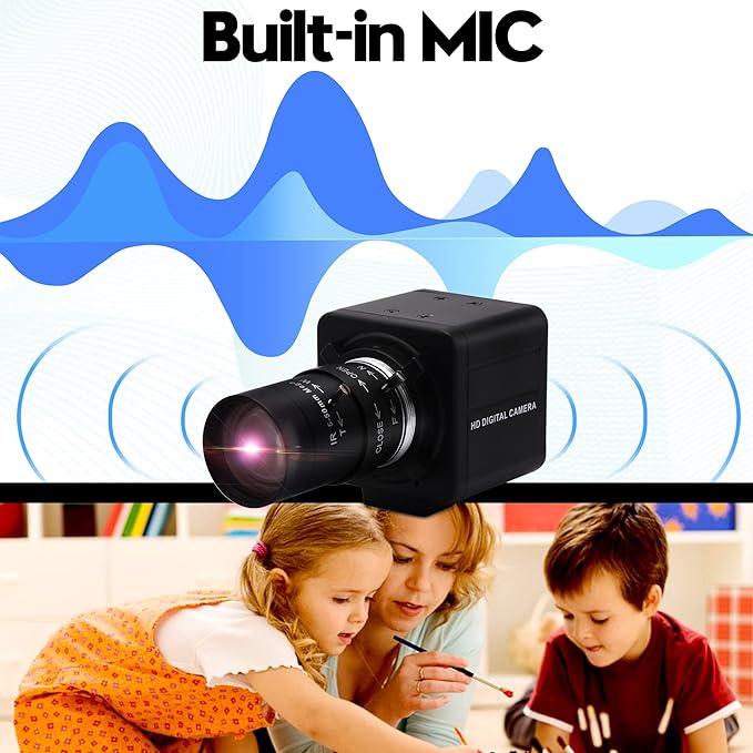 4K Ultra HD 5-50mm Zoom Manual Lens USB Web Camera, 2160P IMX317 Sensor, 10X Varifocus Close-up USB Webcam for Windows/Linux/Raspberry Pi