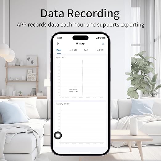 Zigbee Temperature Sensor, Humidity Sensor Thermometer for House, Compatible with Alexa & Google Assistant, eWeLink APP for Remote Monitoring and Home Automation, ZigBee 3.0 Hub Required