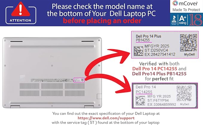 mCover Case ONLY Compatible for 2025-2026 14" Dell Pro 14 Plus PB14250 PB14255 and Pro 14 PC14250 PC14255 Windows PC (NOT Fitting Any Other Dell Models) - Orange