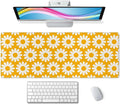 Vintage Flowers Desk Mat Yellow Large Mouse Pad XL Desk Pad Gaming Mousepad Extended Keyboard Mat 31.5 x 11.8 in Laptop Computer Keyboard Pad Mouse Mat for Office Desk Decor