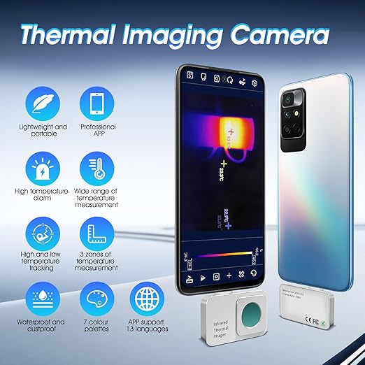 Thermal Camera, INFURIDER Handheld Thermal Imaging Camera for Android, 256 x 192 Super Resolution Infrared Camera for Home Inspection, HVAC, Automotive and More