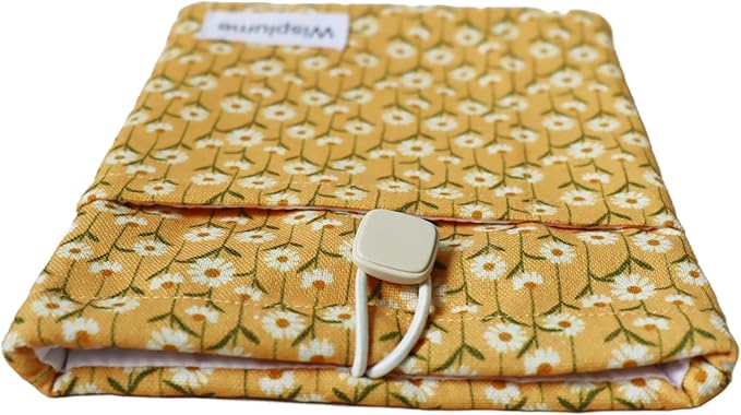 Padded eReader Sleeve Tablet Bag Pouch for Paperwhite, Colorsoft,Signature Edition, Voyage,Scribe/Kobo eReader,Floral Book Protector for Paperbacks and Small Hardcovers(Yellow, Medium)