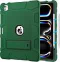 Case for iPad Pro 13 Inch Case (M5 2025/ M4 2024) with Pencil Holder, Built-in Stand, Military Grade Shockproof Protective Cover for iPad Pro 13" (Alpine Green)