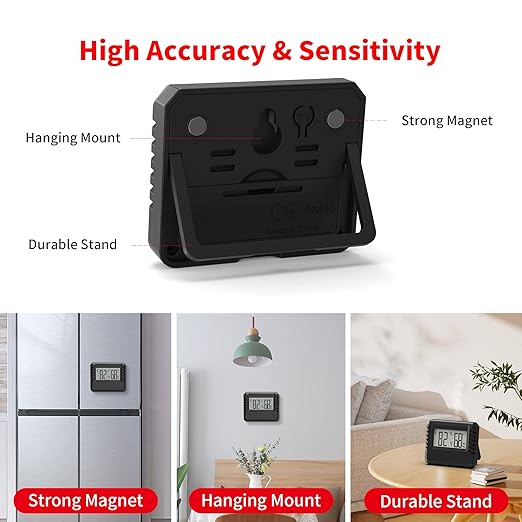 Indoor Thermometer Hygrometer for Home, Room Thermometer Humidity Meter with Accurate Temperature Humidity Sensor for Greenhouse Baby Room Office