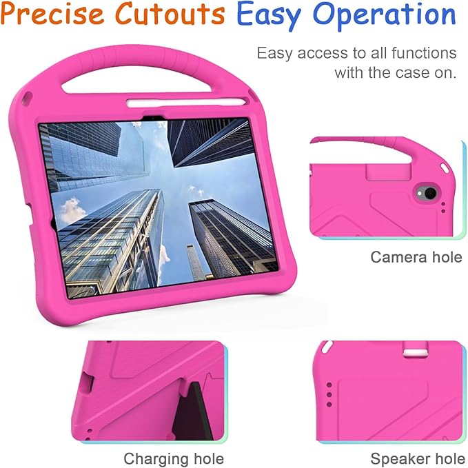 Kids Case for Samsung Galaxy Tab S11 2025 11" Tablet, Techcircle Light Weight Shock Proof EVA Foam Handle Rugged Stand Protective Case, Rose