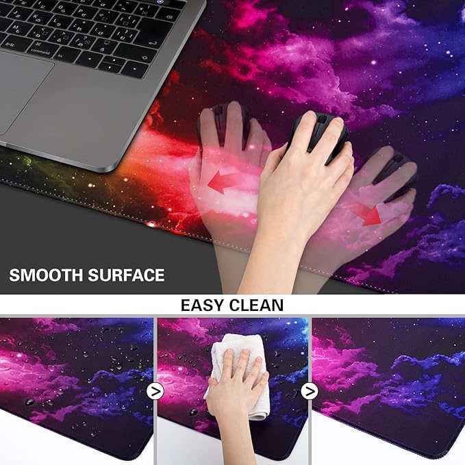 Canjoy Gaming Mouse Pad, XL Large Extended Keyboard Mouse Mat Big Computer Desk Pad with Non-Slip Base and Stitched Edge for Home Office Gaming Work 31.5x15.7inch