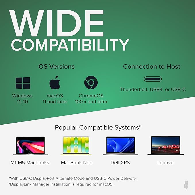 Plugable USB C Triple Display Docking Station | 100W PD, 3x HDMI (1x 4K 30Hz, 2x 1080p 60Hz), 6x USB 5Gbps Ports | Windows, macOS, ChromeOS Compatible - Enhance Productivity with Multi-Monitor Support