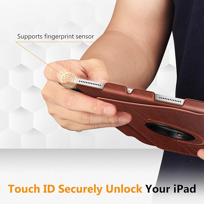 Fintie Rotating Case for iPad Air 11-inch M4/M3/M2 (2026/2025/2024), iPad Air 5th (2022) / 4th Generation 10.9 Inch - 360 Degree Rotating Protective Stand Cover with Pencil Holder, Brown