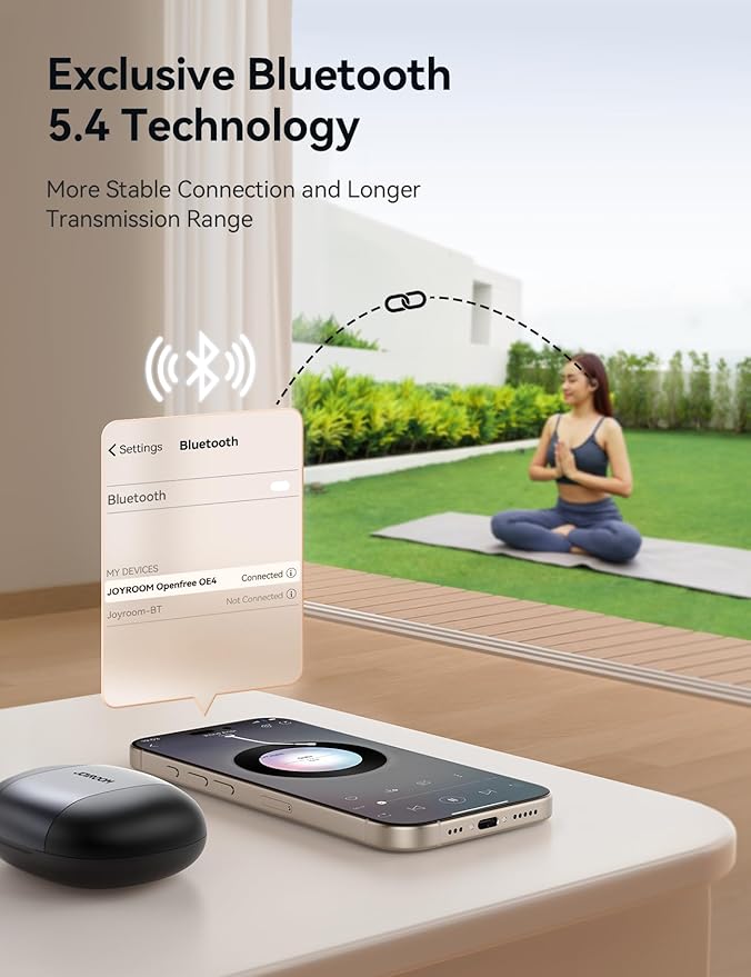 Open Ear Headphones Earbuds Wireless, 5.4 Bluetooth Ear Buds with Digital Display, Ultra-Comfort, Clear Calls, Powerful Sound, 50H Playtime, IPX4 Waterproof Sports Earphones for Running & Workouts