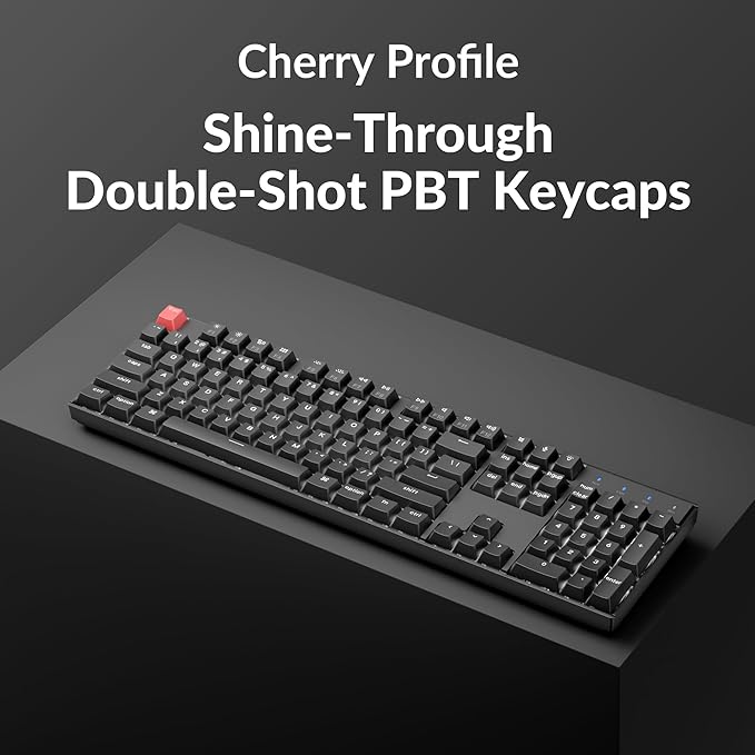 Keychron K10 Version 2 Full Size 104 Keys Bluetooth Wireless Mechanical Gaming Keyboard for Mac Windows Super Brown Switch White LED Backlight/USB C Wired Computer Keyboard