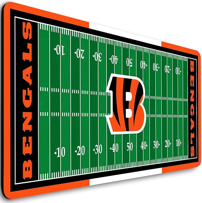 Large Gaming Mouse Pad, Mousepad with Non-Slip Rubber Base for Laptop Computer Desktop Keyboard,Football Fans Black Orange Design Mat Boy Husband Gift
