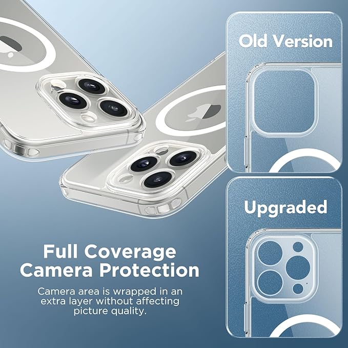 CAPRARO Magnetic for iPhone 15 Pro Max Case, [Compatible with MagSafe] [Full Camera Protection] Shockproof Protective Slim Translucent Matte Phone Case for iPhone 15 Pro Max 6.7'', Clear