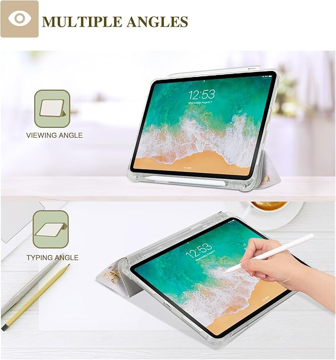Vimorco for iPad Air 11 Inch Case M4 2026, for iPad Air 5th/4th Gen Cases 10.9-inch, Fit iPad Pro 11 Inch Case 4th/3rd/2nd/1st Generation,Pencil Holder/2 Viewing Stands/Typing Stand/Slim, Beach Ocean
