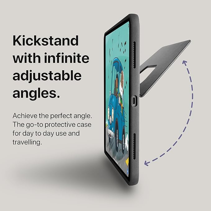 TineeOwl for iPad Pro 13-inch Case (M5/M4) 2025/2024, Adjustable Kickstand Magnetic Cover - Infinite Viewing Angles, Portrait/Landscape Stand, Apple Pencil Charging, Dove Series (Black)