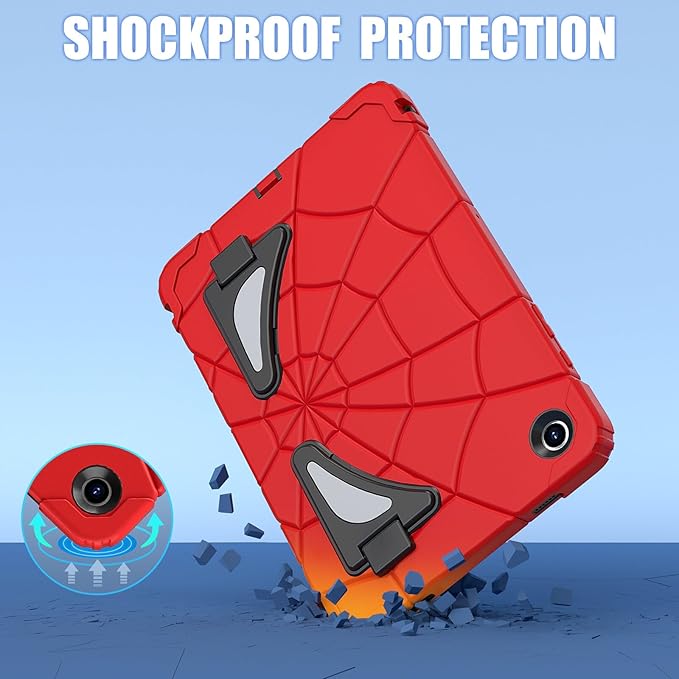 AKABEILA Compatible with Samsung Galaxy Tab A9 Plus 11 inch (SM-X216B)(2023) Tablet Case，Lightweight Shockproof Rugged Protective Cover with Kickstand for Kids Children Boys Babies Red Black