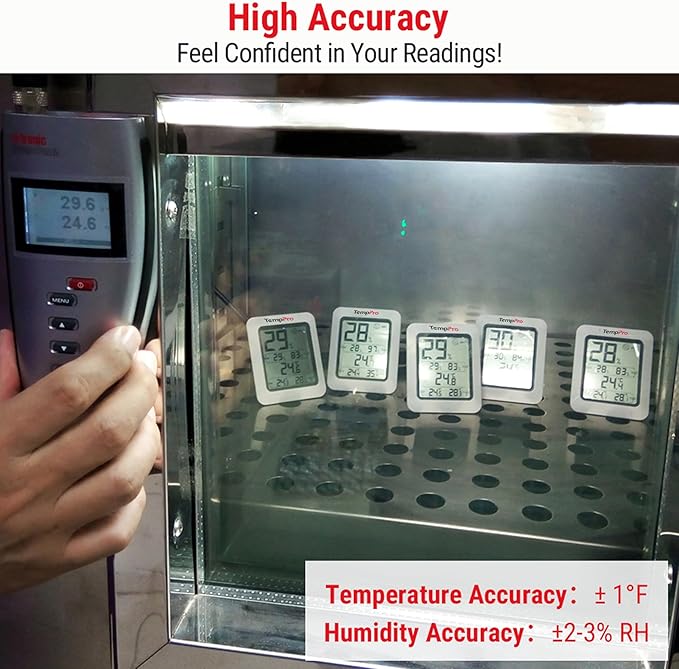 TempPro TP50 3 Pieces Digital Hygrometer Indoor Thermometer Room Thermometer and Humidity Gauge with Temperature Humidity Monitor (Previously ThermoPro)