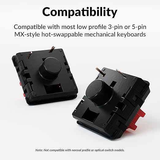 Keychron Milk POM Low-Profile Red Switches 110pcs – Pre-Lubed Linear Mechanical Keyboard Switch Set, Smooth & Durable Full POM Housing & Stem, 45gf Actuation Force, Hot-Swap, Dustproof Wall