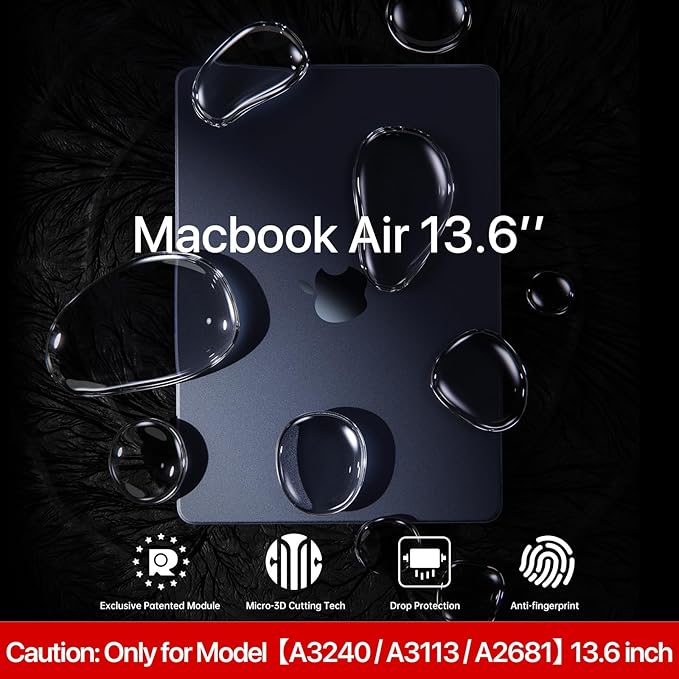 Soonjet Matte Case for MacBook Air 13/13.6-inch (M5/M4/M3/M2, 2022–2026 A3449 A3240 A3113 A2681), Lightweight | Scratch & Fingerprint Resistant | Closes Seamlessly | Ideal for Work, Travel & Study