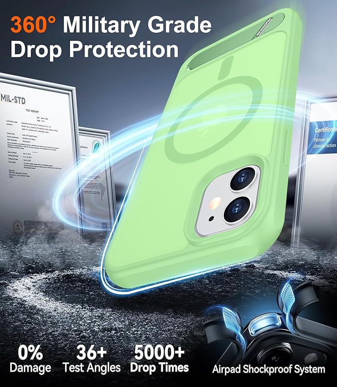 Magnetic Compatible with iPhone 11 Phone Case, [Built-in Invisible Kickstand][Compatible with MagSafe] [Military Grade Shockproof] Slim Translucent Matte Phone Case for iPhone 11 6.1"