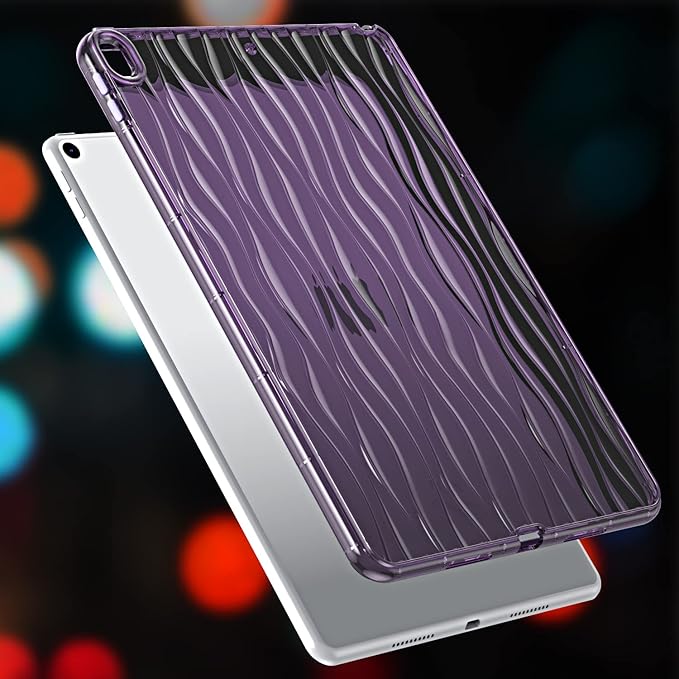 Dteck for iPad Pro 2017 & iPad Air (3rd Gen) Case, 10.5" TPU Back Cover with Translucent Back, Soft Silicone Lightweight Tablet Case for iPad 10.5-Inch (Dark Purple)
