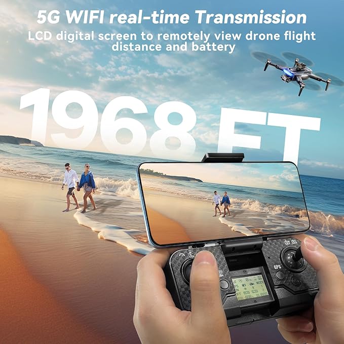 Drones with Camera for Adults 4K, GPS Drone with Obstacle Alert & Auto Return, 54 Mins Flight 3 Batteries, Brushless Motor, Foldable Mini Drone Under 249g, 5G WiFi - HYTOBP P17 (Age 14+, Black)