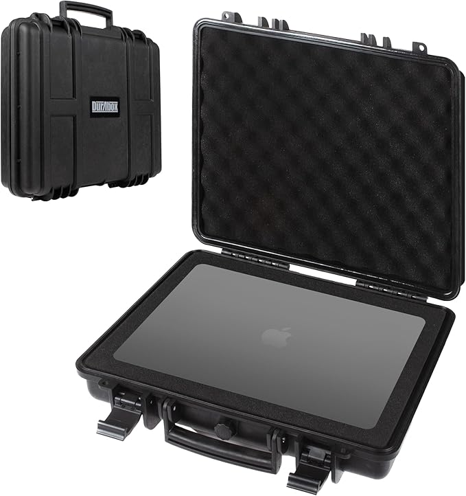 Durabox All Weather Hard Case 16 x 14 x 4” - TSA Approved Hard Shell Travel Case with Customizable Foam for Laptops, Electronics, Guns, Pistols and Other Gear