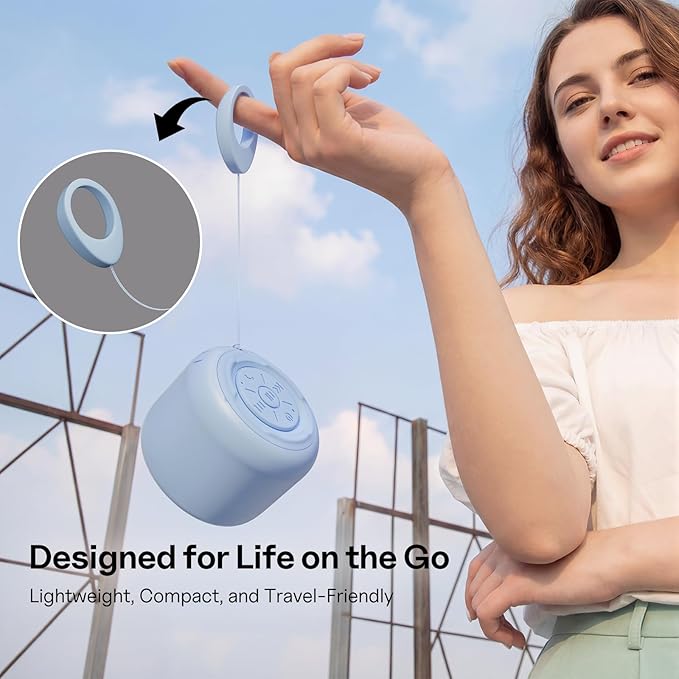 Bobtot Portable Bluetooth Speakers with Strap Easy to Carry, Wireless IPX5 Waterproof Mini Speaker with Loud Stereo Sound, 20 Hours Playtime, Rechargeable Battery, Built-in Microphone, Blue