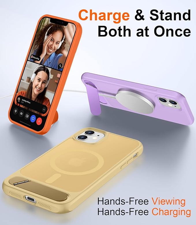 Magnetic Compatible with iPhone 11 Phone Case, [Built-in Invisible Kickstand][Compatible with MagSafe] [Military Grade Shockproof] Slim Translucent Matte Phone Case for iPhone 11 6.1"