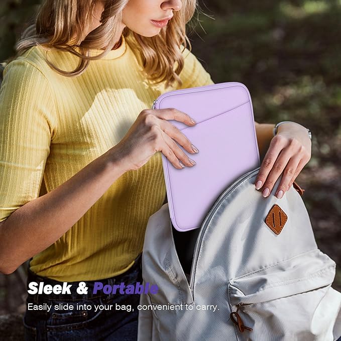 MoKo 6-7" eReader Sleeve Bag for 7" ereader Colorsoft Signature Edition, All-New 6" ereader 11th Gen 2022/10th Gen 2019/8th Gen 2016, 6.8" ereader Paperwhite 11th/10th Gen 2021/2018, Lilac