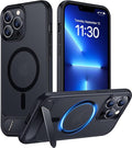 Magnetic Compatible with iPhone 13 Pro Max Case, [Built-in Invisible Kickstand][Compatible with MagSafe] [Military Grade Shockproof] Slim Translucent Matte Phone Case for iPhone 13 Pro Max 6.7"