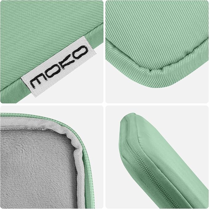 MoKo 13 Inch Tablet Sleeve Fits New 13inch iPad Air M4 2026, iPad Pro M5/M4/Air M3/M2 13", iPadPro 12.9", Galaxy Tab S8+/S9+ 12.4", Polyester Bag Fit with Apple Pencil or Smart Keyboard, Bodhi Green