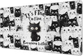 Funny Cat Mouse Pad Gaming, Large Mouse Pads for Desk, Extended Mousepad with Non-Slip Rubber Base Stitched Edge, Black Cat Mousepad Keyboard Mat for Desk Gaming Home Office, 31.5" x 11.8"