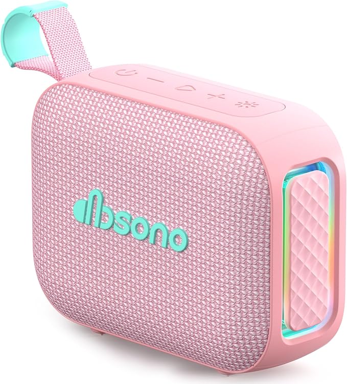 Portable Bluetooth Speaker Waterproof Gift: IPX5 HD Sound Up to 24H Playtime, TWS Pairing, Wireless Speakers with Lights, Mom Gifts, Outdoor|Travel| Camping|Pool|Beach Essentials Accessories-Pink