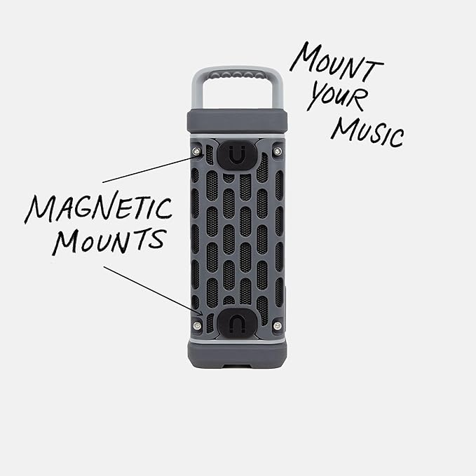 Turtlebox Ranger: Loud! Outdoor Portable Bluetooth 5.4 Speaker | Rugged, Waterproof, Ultra-Portable | Plays to 105db, Deep Bass, Shockproof, Unlimited Pairing for Full Stereo Experience, Gray