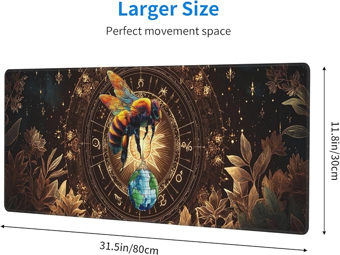 Bee Mouse Pad Extended Large Gaming Mouse Pad XL Stitched Edges for Gamer Home Office 31.5 X 11.8 Inch