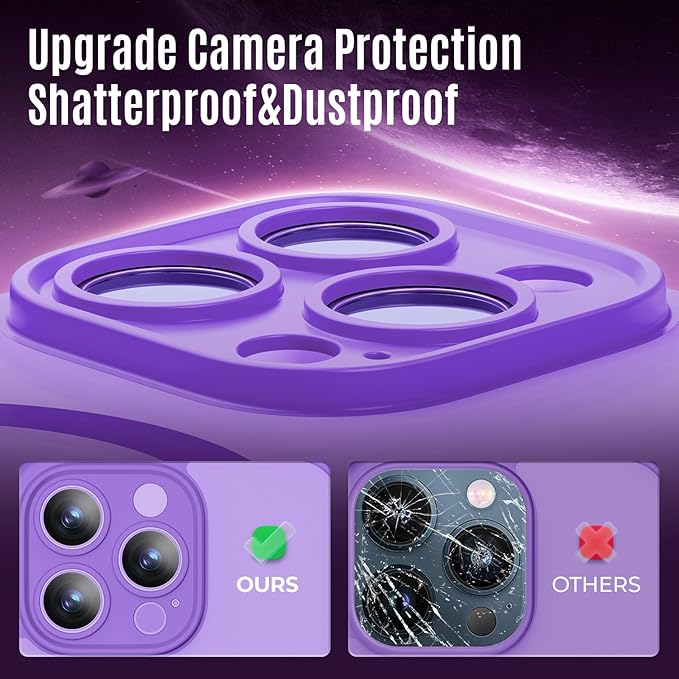 Symcele Designed for iPhone 12 Pro Max Case, Compatible with MagSafe, with Privacy Screen Protectors X2, [Camera Protection] [15FT Military Drop Protection] Shockproof Phone Case, 6.7", Light Purple