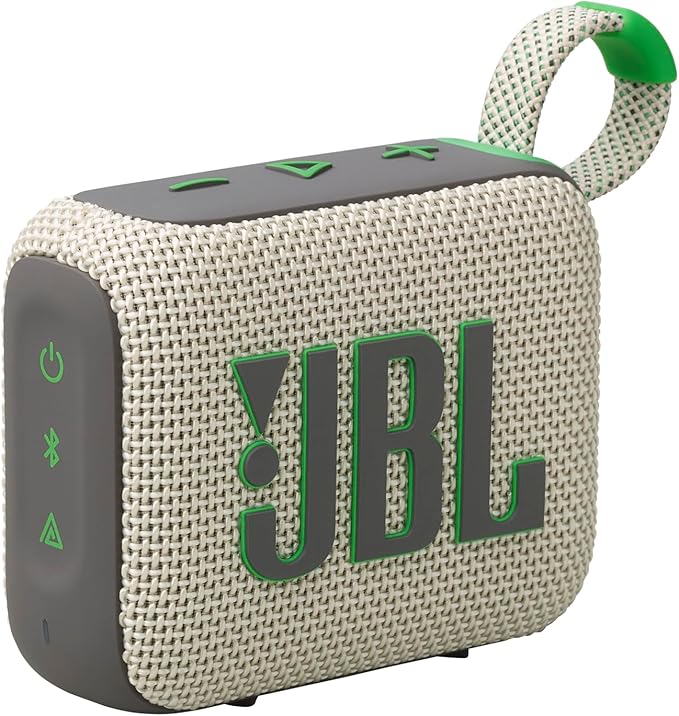 JBL Go 4 - Ultra-Portable, Waterproof and Dustproof Bluetooth Speaker, Big JBL Pro Sound with Punchy bass, 7-Hour Built-in Battery, Made in Part with Recycled Materials (Sand)