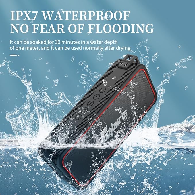 CYBORIS Portable Bluetooth Speaker, Wireless Speakers with 20W HD Sound, IPX7 Waterproof, Bluetooth V5.3, Dual Stereo Pairing, 30H Playtime for Home, Outdoor, Travel, Party, Beach