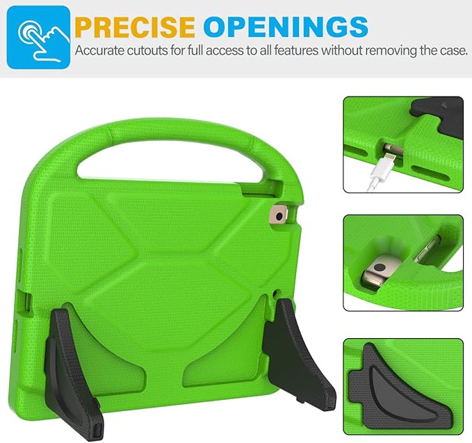 SUPLIK Kids Case for iPad 5th/6th Generation(9.7 inch, 2017/2018), iPad Air 2/1 & Pro 9.7 Kids Case with Screen Protector, Durable Protective Cover with Handle Stand for Apple iPad 5/6 Gen, Green