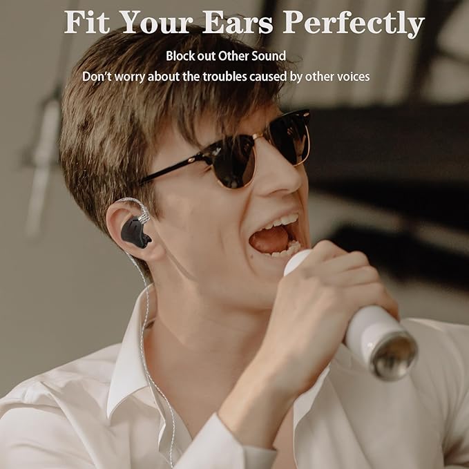 KZ Zax in Ear Headphones 7BA+1DD Hybrid 16 Drivers HiFi Noise Cancelling Wired Earbuds, Zin Alloy Shell Metal Earphone in Ear Monitor with 3.5mm Jack Detachable 2 Pin 0.75mm Cable (with mic, Black)