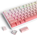 Guffercty kred Cute PBT Key Caps 135-keys Custom Gradient Side Printed Double Shot Keycaps Cherry Profile for 61/68/96/108 Mechanical Gaming Keyboard (Blush)