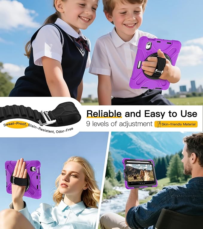 BRAECN for iPad mini 7(A17 Pro)/ 6 case 2024/2021 8.3 inch Heavy Duty Shockproof Protective with Pencil Holder Screen Protector 360°Rotating Stand Handle Full Body Cover Shoulder Strap Kids Friendly