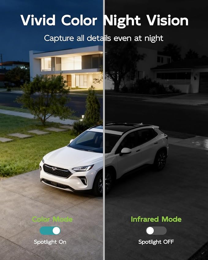 5G/2.4G Security Camera Outdoor, 3MP Wired Cameras 24/7 Recording, Plug-in Power, 360° View, Motion Tracking, Alexa, 2-Way Audio, IP66, Color Night Vision, SD/Cloud Storage(2 Pack)