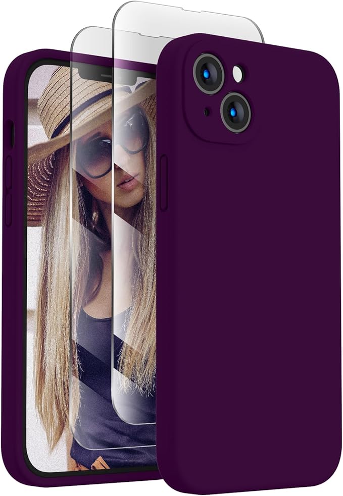 FireNova Designed for iPhone 14 Case, Silicone Upgraded [Camera Protection] Phone Case, Soft Anti-Scratch Microfiber Lining Inside, 6.1 inch, Wine Red