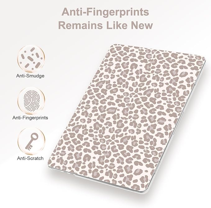 G JGOO Compatible with MacBook Air 13 inch Case 2026 2025-2022 M5 A3449 M4 A3240 M3 A3113 M2 A2681, Plastic Hard Shell for MacBook Air 13.6 inch Case +Keyboard Cover + Screen Protector, Leopard