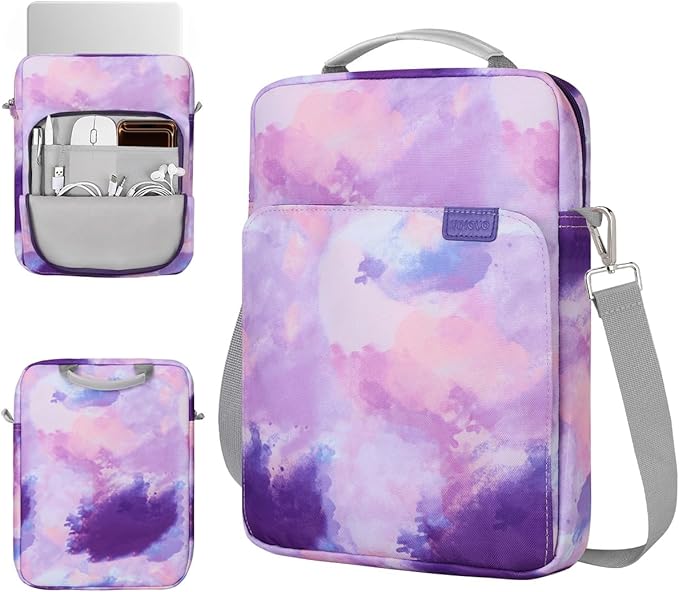 TiMOVO Laptop Sleeve Bag for MacBook Neo 13 inch 2026 Model A3404 with A18 Pro Chip, Handle Carrying Case with Shoulder Strap, Watercolor Purple