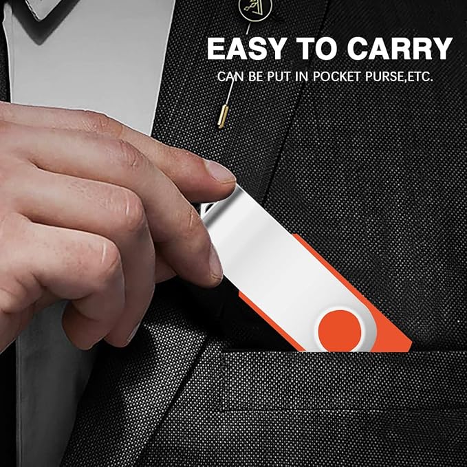 1GB USB Flash Drive 1PCS, EASTBULL USB 2.0 Thumb Drive Swivel USB Stick Memory Stick Metal Thumb Drive (Orange)