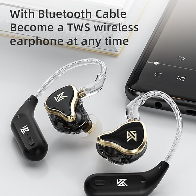 CCA KZ ZAS in Ear Monitor Headphones 16 Units 7BA 1DD Hybrid Drivers HiFi IEM Earphones High Clarity Wired Earbuds for Musicians Singers Audiophile Dj Drummers