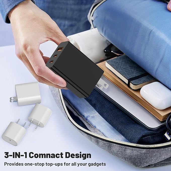 USB C Charger Block,100W GaN Super Fast Charging Station Hub,USB C Cube Plug,65W Type C Power Adapter Brick Box for MacBook Pro/Air,iPad,Apple iPhone 17 16 15 Pro Max,Samsung Galaxy S26+ S25 S24 Ultra