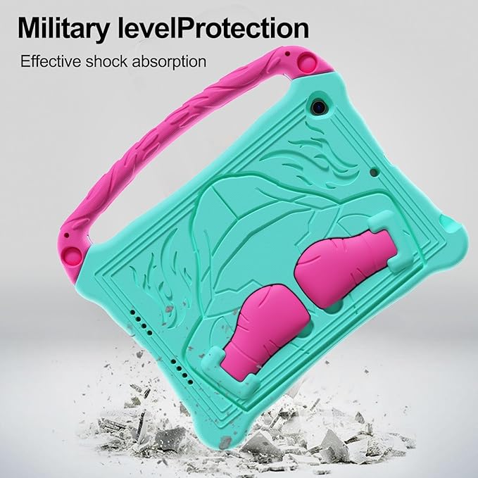 Dteck for iPad Air 3rd Generation and iPad Pro Case 10.5" 2019/2017 Release, Cute Boxing Shockproof Hard Case with Handle/Kickstand/Shoulder Strap, Protective Lightweight Kids-Friendly Cover, Mint